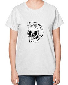 Skull Skeleton 144# - skull and bones-  Ladies T-Shirt
