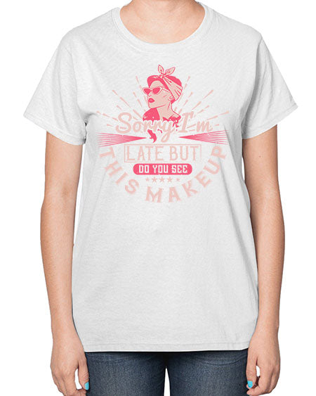 Sorry Im late but do you see this makeup Style 186# -makeup  Ladies T-Shirt