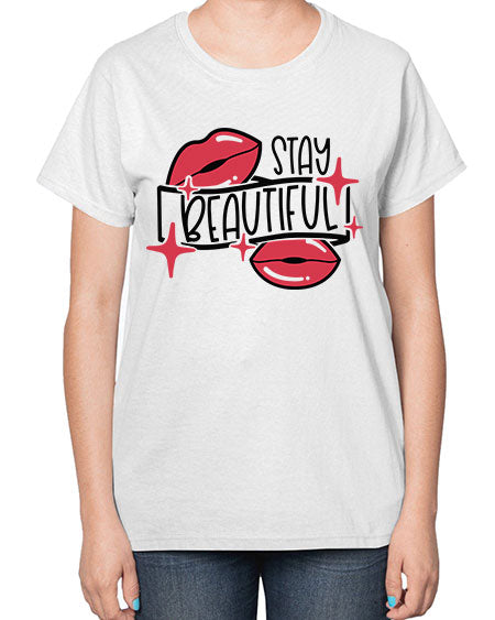 Stay Beautiful Style 19# -makeup  Ladies T-Shirt