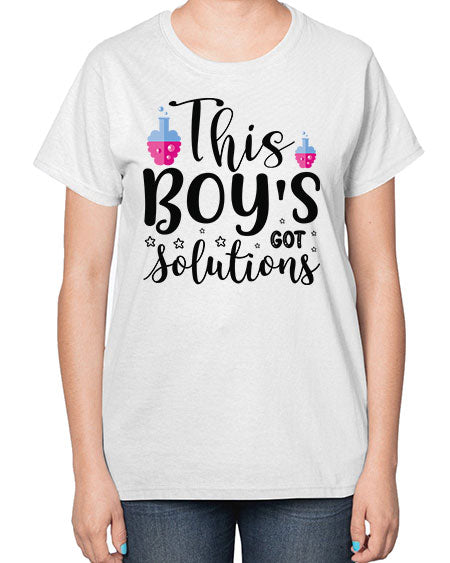 This Boy s Got Solutions 20# - general science-  Ladies T-Shirt