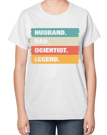 VintageHusbandDadScientistLegendScientistSkinite Scientist Skinite 14# - general science-  Ladies T-Shirt