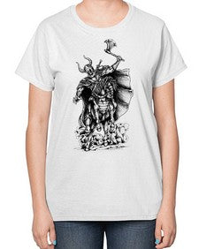 Warrior Skull Files 1208# - skull and bones-  Ladies T-Shirt