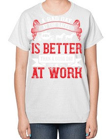 a bad day at the races is better than a good day at work Style 56# - horse-  Ladies T-Shirt