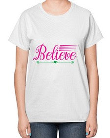 believe 49# - unicorn-  Ladies T-Shirt