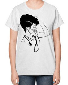 black nurse 3# - black girls or women-  Ladies T-Shirt
