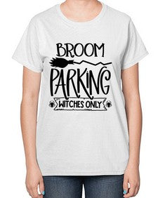 broom parking witches only 46# - witch-  Ladies T-Shirt