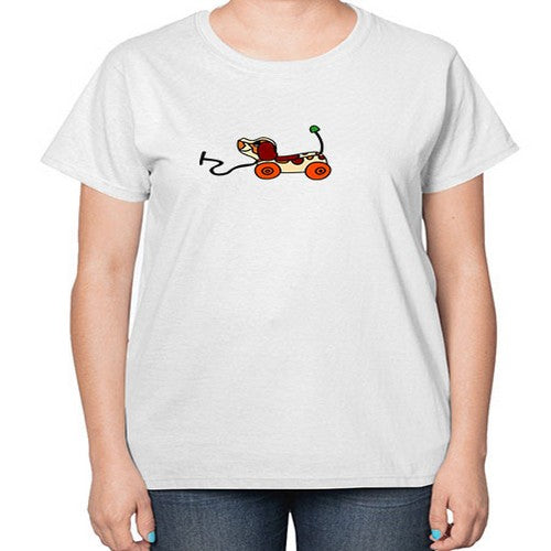doggie pull toy 122# - dogs-  Ladies T-Shirt
