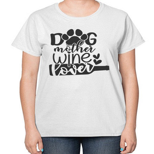 dogmotherwinelover 126# - dogs-  Ladies T-Shirt