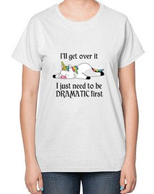 dramatic unicorn 96# - unicorn-  Ladies T-Shirt