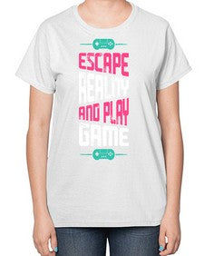 escape reality and play 80# - video games-  Ladies T-Shirt
