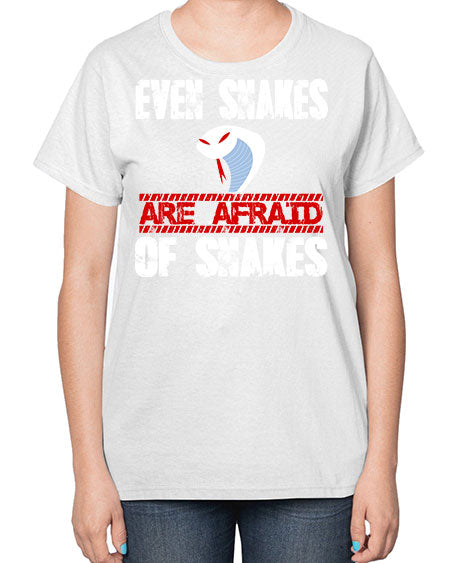 even snakes are afraid of snakes - snake-  Ladies T-Shirt