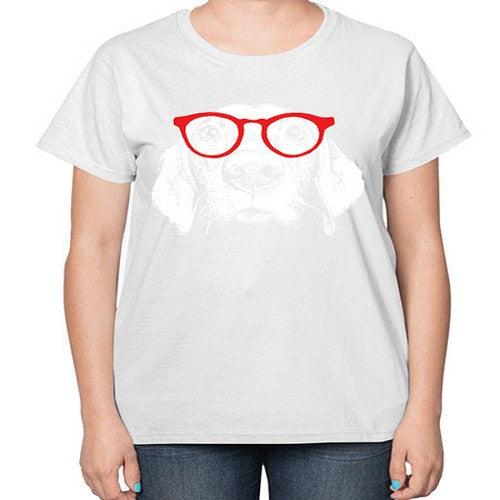 glass dog 145# - dogs-  Ladies T-Shirt