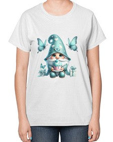 gnome with butterfly 10# - gnome-  Ladies T-Shirt