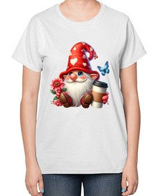 gnome with butterfly 12# - gnome-  Ladies T-Shirt