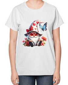 gnome with butterfly 13# - gnome-  Ladies T-Shirt