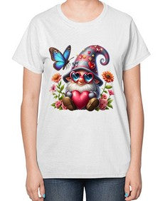 gnome with butterfly 17# - gnome-  Ladies T-Shirt
