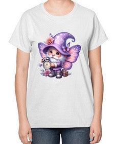 gnome with butterfly 18# - gnome-  Ladies T-Shirt