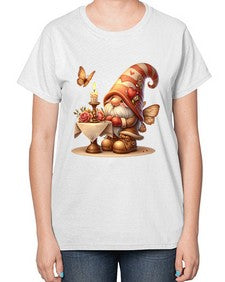 gnome with butterfly 21# - gnome-  Ladies T-Shirt