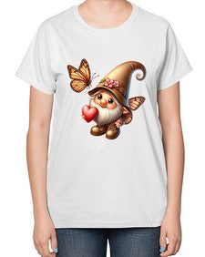 gnome with butterfly 22# - gnome-  Ladies T-Shirt