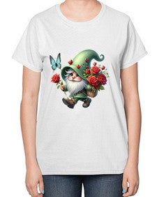 gnome with butterfly 24# - gnome-  Ladies T-Shirt