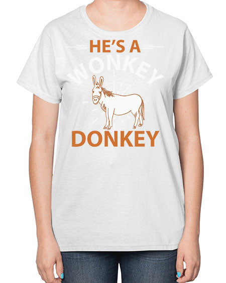 he’s a wonky donkey Style 4# - donkey-  Ladies T-Shirt