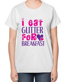 i eat glitter for breakfast 177# - unicorn-  Ladies T-Shirt