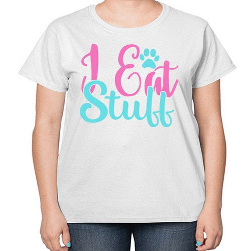 i eat stuff Style 82# - dogs-  Ladies T-Shirt