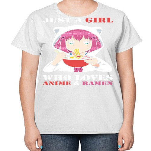 just a girl who loves anime and ramen258# - anime-  Ladies T-Shirt