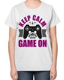 keep calm and game on 132# - video games-  Ladies T-Shirt
