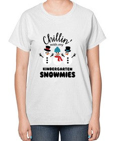 kindergarten snowmies 434# - kindergarten-  Ladies T-Shirt