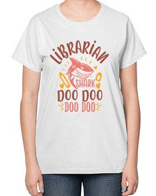 librarian shark doo doo 474# - librarian-  Ladies T-Shirt