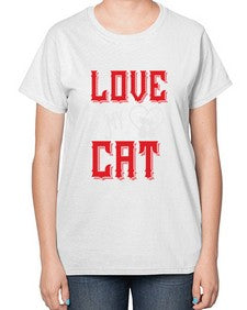 love my cat Style 67# - cats-  Ladies T-Shirt