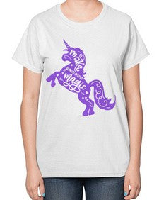 make your own magic colored 283# - unicorn-  Ladies T-Shirt
