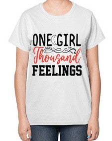 one girl thousand feelings 337# - unicorn-  Ladies T-Shirt