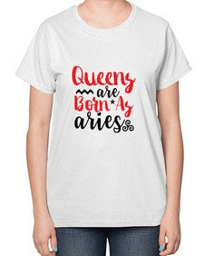queens Are Born As Aries 384# - aries-  Ladies T-Shirt