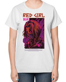red girl feuaf 1012# - art pop art-  Ladies T-Shirt
