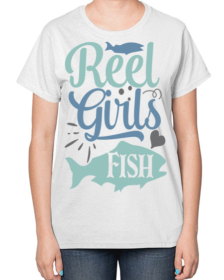 reel girls fish 92# - shark-fish-  Ladies T-Shirt