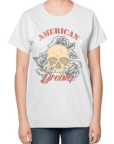 skullrose 1070# - skull and bones-  Ladies T-Shirt