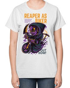 source reaper as biker 1102# - art pop art-  Ladies T-Shirt