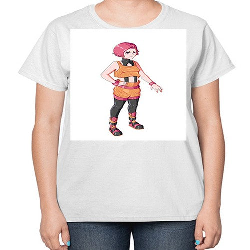 street girl wear orange outfit16# - anime-  Ladies T-Shirt