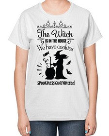 the witch is in the house sign 20# - witch-  Ladies T-Shirt