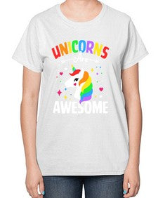 unicorns are awesome 520# - unicorn-  Ladies T-Shirt