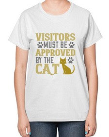 visitors must beapprovedby the cat Style 122# - cats-  Ladies T-Shirt