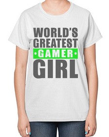 worlds greatest gamer girl 166# - video games-  Ladies T-Shirt