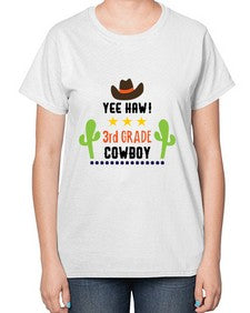 yee haa cowboy rd grade 1258# - western-  Ladies T-Shirt