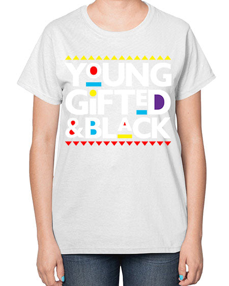 young gifted and black 2# - black words and phrases-  Ladies T-Shirt