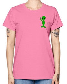 Alien in Pocket Side 3# - ufo -  Missy T-Shirt