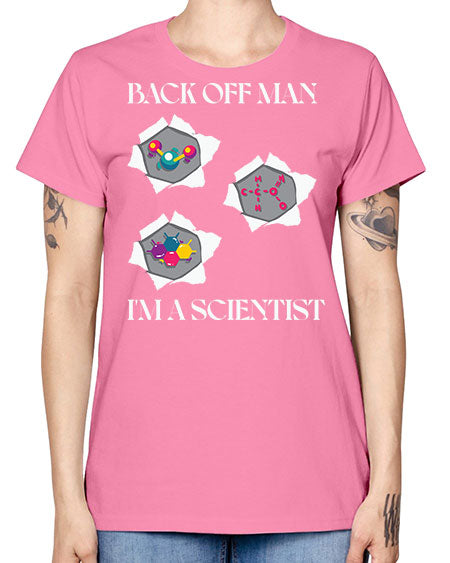 BackOffManImAScientistSkinite Scientist Skinite 289# - general science -  Missy T-Shirt