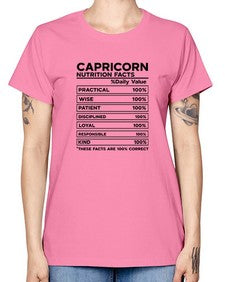 Capricorn Nutrition Facts 185# - capricorn -  Missy T-Shirt
