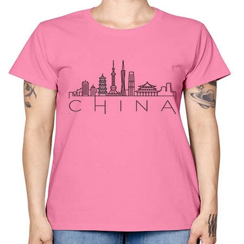China Minimal Skyline 576# - cities -  Missy T-Shirt